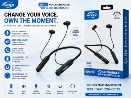 MOXX BN310 Voice Changer Wireless Neckband Price in Bangladesh MOXX BN310 Wireless Neckband MOXX BN310 Voice Changer Neckband MOXX BN310 Deep Bass Wireless Neckband MOXX BN310 120 Hours Playtime Neckband MOXX BN310 Magnetic Earbuds MOXX BN310 Wireless Neckband Bangladesh Buy MOXX BN310 Wireless Neckband MS Phone Lab MOXX BN310 Neckband