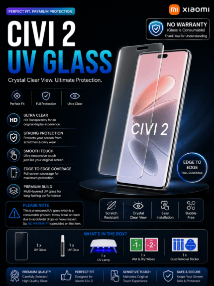 Original Xiaomi Civi 2 UV Glass Price in Bangladesh Xiaomi Civi 2 UV Tempered Glass Xiaomi Civi 2 Screen Protector Xiaomi Civi 2 Full Glue UV Glass Buy Xiaomi Civi 2 UV Glass Xiaomi Civi 2 Display Protection Premium UV Glass for Xiaomi Civi 2 MS Phone Lab Xiaomi Civi 2 UV Glass