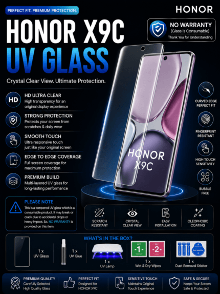 Original HONOR X9c UV Glass Price in Bangladesh HONOR X9c UV Tempered Glass HONOR X9c Screen Protector HONOR X9c Full Glue UV Glass Buy HONOR X9c UV Glass HONOR X9c Display Protection Premium UV Glass for HONOR X9c MS Phone Lab HONOR X9c UV Glass