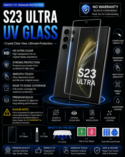 Original Samsung Galaxy S23 Ultra UV Glass Price in Bangladesh Samsung Galaxy S23 Ultra UV Tempered Glass Samsung Galaxy S23 Ultra Screen Protector Samsung Galaxy S23 Ultra Full Glue UV Glass Buy Samsung Galaxy S23 Ultra UV Glass Samsung Galaxy S23 Ultra Display Protection Premium UV Glass for Samsung Galaxy S23 Ultra MS Phone Lab Samsung Galaxy S23 Ultra UV Glass