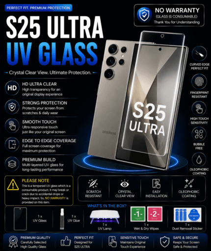 Original Samsung Galaxy S25 Ultra UV Glass Price in Bangladesh Samsung Galaxy S25 Ultra UV Tempered Glass Samsung Galaxy S25 Ultra Screen Protector Samsung Galaxy S25 Ultra Full Glue UV Glass Buy Samsung Galaxy S25 Ultra UV Glass Samsung Galaxy S25 Ultra Display Protection Premium UV Glass for Samsung Galaxy S25 Ultra MS Phone Lab Samsung Galaxy S25 Ultra UV Glass
