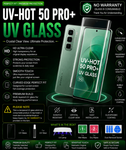 Original Infinix Hot 50 Pro+ UV Glass Price in Bangladesh Infinix Hot 50 Pro+ UV Tempered Glass Infinix Hot 50 Pro+ Screen Protector Infinix Hot 50 Pro+ Full Glue UV Glass Buy Infinix Hot 50 Pro+ UV Glass Infinix Hot 50 Pro+ Display Protection Premium UV Glass for Infinix Hot 50 Pro+ MS Phone Lab Infinix Hot 50 Pro+ UV Glass